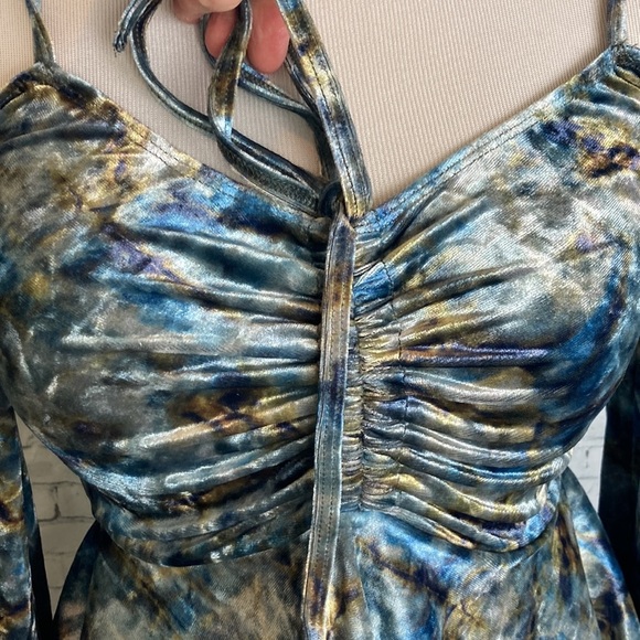 Current Mood NWT F is for Fairies Tie Dye Velvet Handkerchief Dress S Dolls Kill - Picture 8 of 16